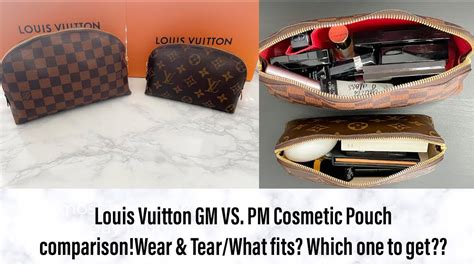 lv cosmetic pouch pm vs gm|Louis Vuitton GM VS. PM Cosmetic Pouch/ Wear & Tear/What .